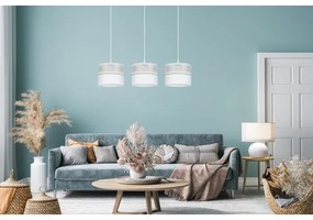 Lampadario a sospensione con filo LIMA 3xE27/60W/230V argento/bianco