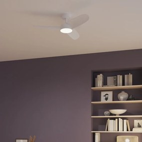 Ventilatore da soffitto Huelva bianco, Ø 107 cm, CCT, dimmerabile, INSPIRE IP20