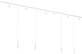 Sistema di illuminazione su binario moderno con 6 faretti e 4 luci a sospensione bianche monofase - Slimline Uzzy Keno