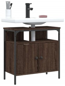 Mobile Lavabo Bagno Rovere Marrone 60x30x60cm Legno Multistrato /
