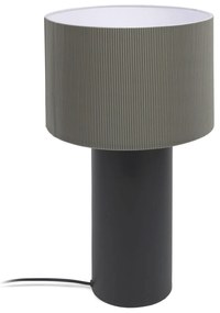 Kave Home - Lampada da tavolo Domicina in metallo con finitura nera e grigia ed adattatore UK