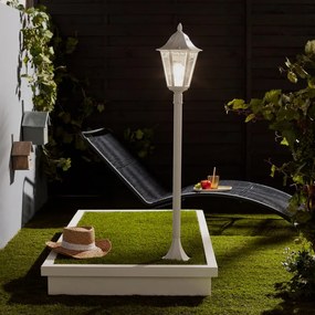 Lampione da giardino, Monza H 120 cm, bianco, IP44 INSPIRE