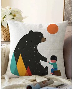 Federa con orso in misto cotone, 55 x 55 cm - Minimalist Cushion Covers