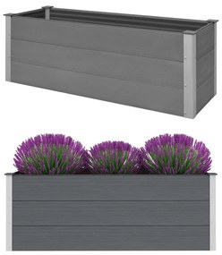 Letto Rialzato Da Giardino İn Wpc 150x50x54 Cm Grigio /