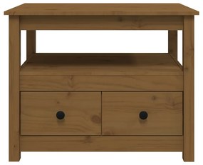 Tavolino da Salotto Miele 71x49x55 cm in Legno Massello di Pino