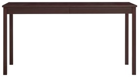 Tavolo da pranzo marrone scuro 140x70x73 cm in legno di pino