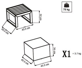 ARGENTUM - tavolino da giardino in alluminio