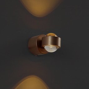 Lampada da parete di design bronzo scuro con LED IP44 - Lens