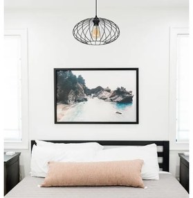 Lampadario a sospensione con filo CORRINI 1xE27/60W/230V diametro 34 cm nero/limpido