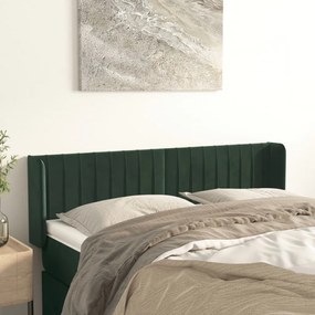 Testiera Ad Orecchio Verde Scuro 147x16x78/88 Cm İn Velluto /
