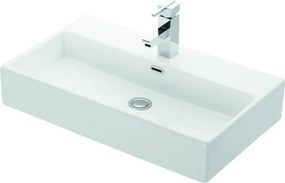 Lavabo sospeso 60 cm squadrato in ceramica bianca | Litos-DF60 - KAMALU