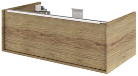 Mobile da bagno sotto lavabo SENSEA Neo marrone satinato L 90 x H 32 x P 48 cm 1 cassetto, lavabo non incluso