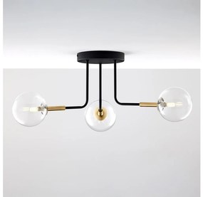 Jupiter 2039 - Lampadario a sospensione con supporto rigido BURANO 3xG9/10W/230V nero/oro/limpido