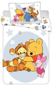 Set copripiumino e federa da bambini in cotone per culla 100x135 cm Winnie the Pooh "Stars" – Jerry Fabrics