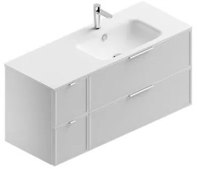 Mobile bagno con lavabo L 120 x H 57 x P 46 cm bianco in mdf 4 cassetti per doppia vasca Quadra