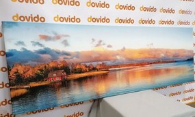 Quadro su tela – Tramonto sul lago