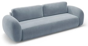 Divano blu polveroso allungabile/con contenitore con rivestimento in velluto 262 cm Tonale – Cosmopolitan Design