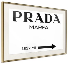 Poster  Prada (White)  Cornice Quadri Cornice d'oro con passe-partout, Larghezza x Altezza Home decor 30x20