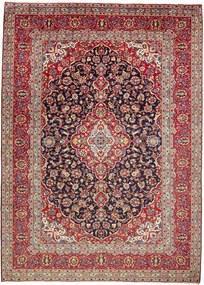 Kashan Tappeto 260x360 Blu (Iran) Annodato A Mano