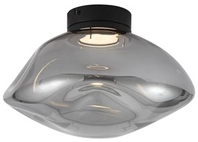 Plafoniera di design nera con vetro fumé - Gemma