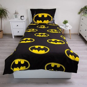 Set copripiumino e federa da bambini in cotone per letto singolo 140x200 cm Batman "The Emblem" – Jerry Fabrics