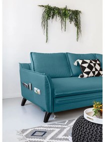 Divano letto angolare turchese, angolo destro Charming Charlie - Miuform