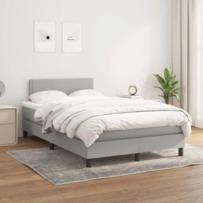 Giroletto A Molle Con Materasso Grigio Chiaro 120x200cm Tessuto /