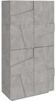 Scarpiera Moderna 4 Ante 81x39,2x167,6cm - PULSE Colore: Cemento