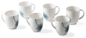 Servizio 6 Tazze Mug in Porcellana - Collezione Botanic Blue - Rivaldi