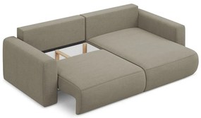 Divano angolare marrone chiaro allungabile/con contenitore (con penisola a destra/con chaise lounge) Kapua – Makamii