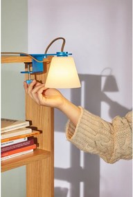 Lampada da tavolo blu con paralume in vetro (altezza 23 cm) Lure - Hübsch