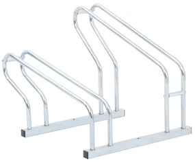 Supporto Per 2 Bici Da Pavimento Autoportante Acciaio Zincato /