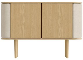 Cassettiera bassa in rovere decorata in beige e naturale 109x75 cm Treasures - UMAGE