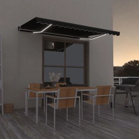 Tenda Da Sole Retrattile Manuale Led 450x350 Cm Antracite /