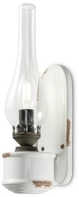 Applique Vintage Candela Ceramica Bianca 1 Luce E14