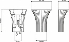 Applique Conica da Parete 2xG9 Rigata Bidirezionale in Gesso