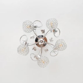 Lampadario a plafone SOPHIA 5xE27/15W/230V cromo lucido/limpido