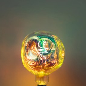 Lampada LED E27 dimmerabile a filamento a spirale G125 arcobaleno 4W 200 lm 1800K