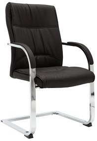 Sedia Da Ufficio A Sbalzo Nera İn Similpelle /