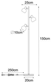 Lampada da terra Art Déco oro con vetro verde 3 luci - VIDRO