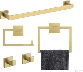 Set di accessori da bagno a parete EYN BA1214 in acciaio inox oro spazzolato