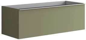 Mobile da bagno sotto lavabo Pixel plain verde laccato opaco L 120 x H 40 x P 45.5 cm 2 cassetti, lavabo non incluso