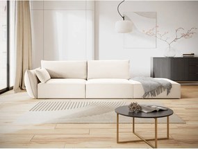 Divano beige con penisola a sinistra con rivestimento in velluto 264 cm Vanda – Mazzini Sofas