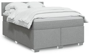 Giroletto A Molle Con Materasso Grigio Chiaro160x200 Cm Tessuto /