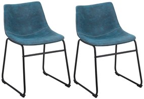 Set di 2 sedie tessuto azzurro BATAVIA Beliani