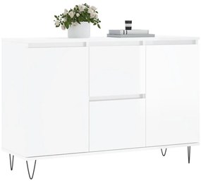 Credenza bianco lucido 104x35x70 cm in legno multistrato