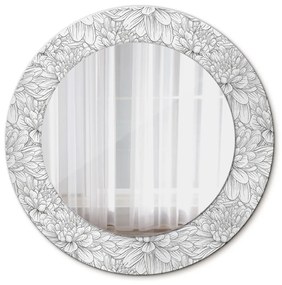 Specchio rotondo stampato Fiori di lotos fi 50 cm