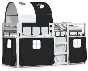 Letto A Castello Senza Materasso Bianco E Nero 75x190 Cm İnpino /