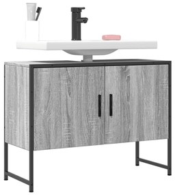 Mobile Lavabo Bagno Grigio Sonoma 60x30x60 Cm Legno Multistrato /