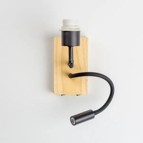 Brilagi - Applique a LED NUBILA WOOD 1xE27/25W/230V +LED/3W quercia/marrone chiaro